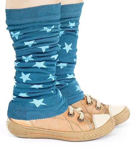 divata Stulpen für Babys und Kinder (Sterne, Petrol) - Kinder-Stulpen, Baby-Stulpen, Beinlinge, Armlinge für Mädchen und Jungs von divata