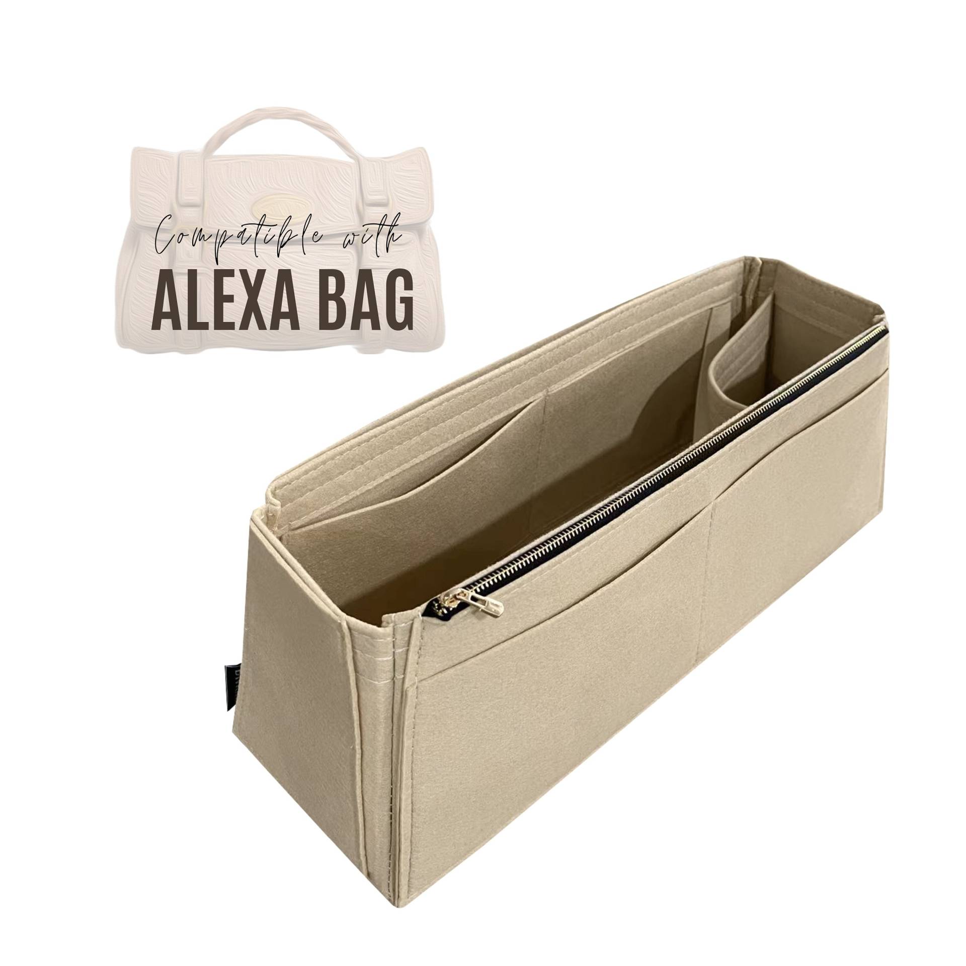 Alexa Oversized Bag Organizer/Regular Insert Mit Reißverschlusstasche Handtaschenaufbewahrung Tote Geldbörse Tasche von divitize