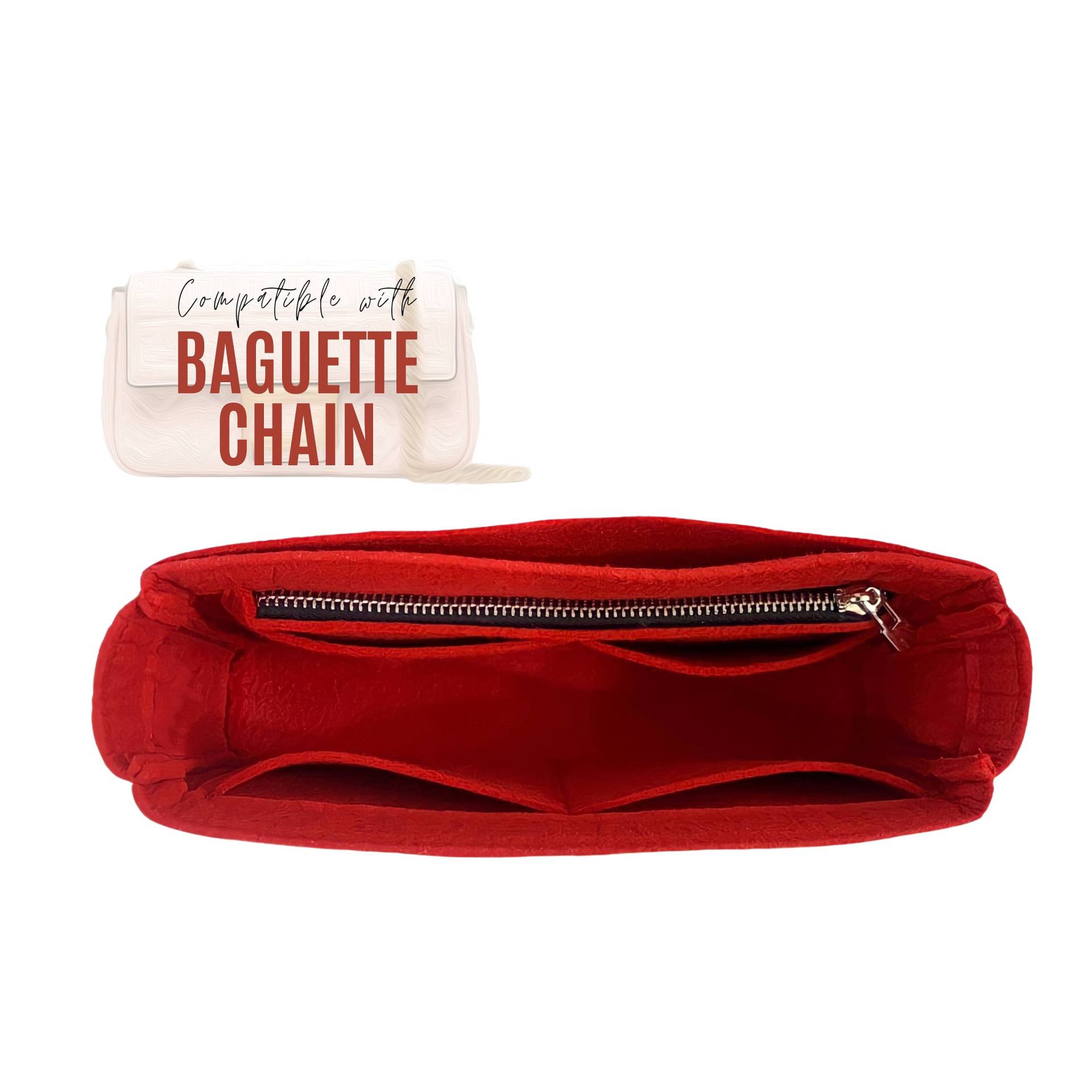 Baguette Kette Midi Tasche Organizer/Baguette Insert Filz/Liner Bag Displayschutzfolie Snug Handmade Premium Filz Luxusgeschenk von divitize