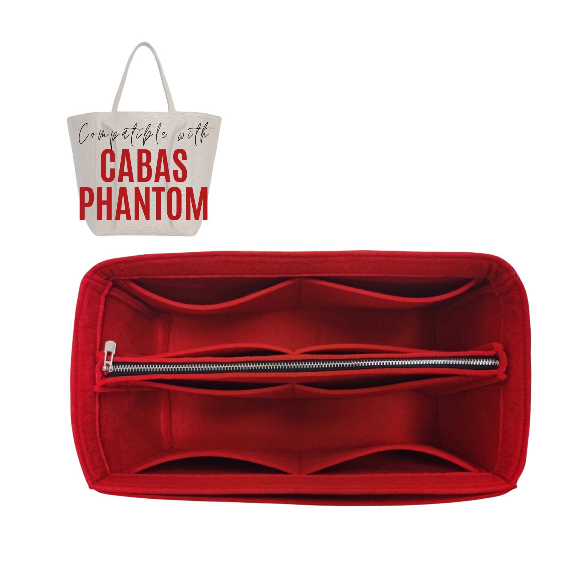 Cabas Phantom Organizer/Tote Filz Einsatz Mit Reißverschlusstasche Handtaschen Aufbewahrung Für Celin Tasche Laptop Und Ipad von divitize