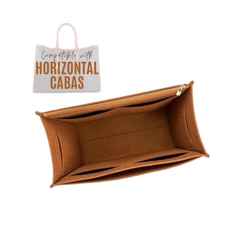 Horizontaler Cabas-Einsatz Mit Reißverschlusstasche/Cabas-Taschen-Organizer Handgefertigter Premium Filzschutz Horizontale von divitize