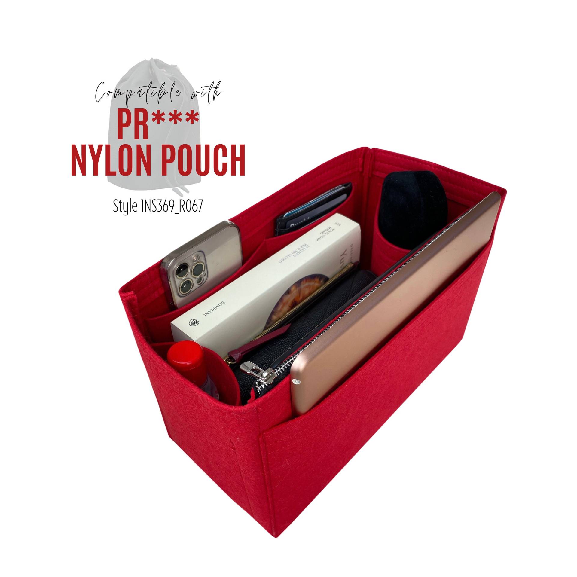 Nylon Beutel Organizer/Kordelzug Eimer Anpassbare Handgefertigte Filz Re-Nylon Kordel Einsatz Necessaire Logo Futter von divitize