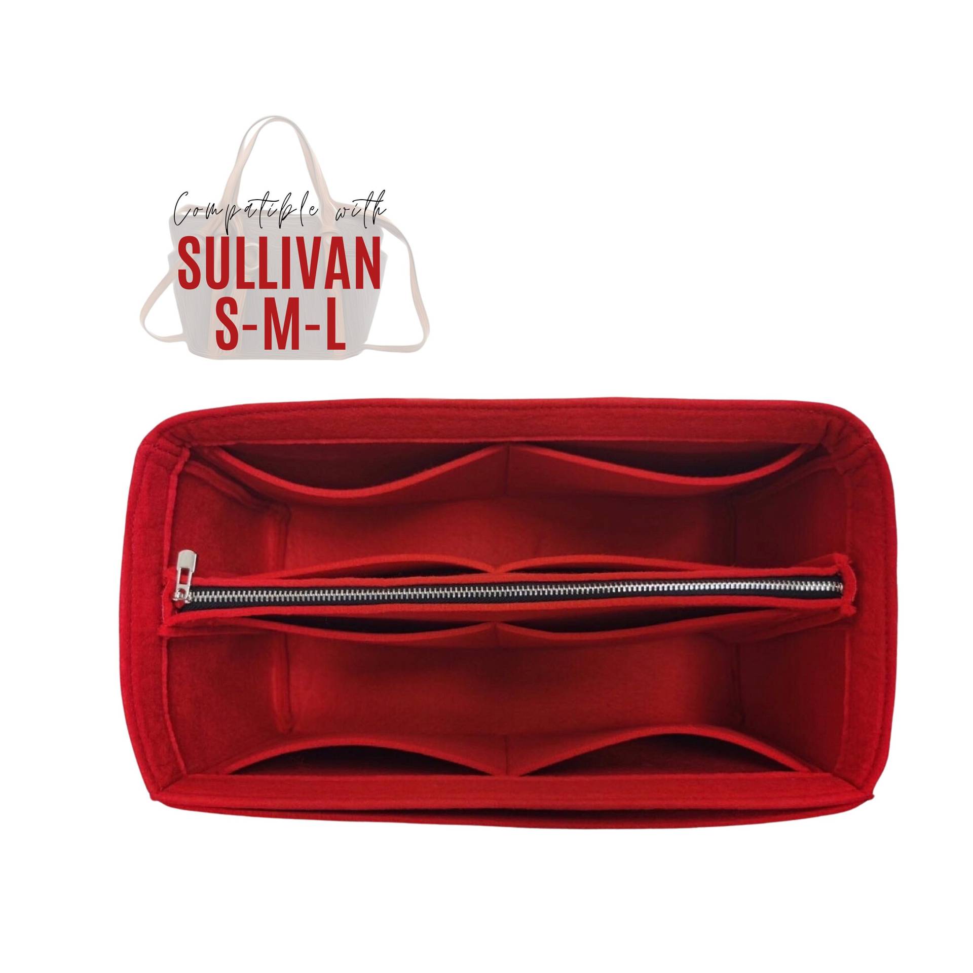 Sullivan Top-Zip Einkaufstasche Organizer/Tote Insert Handtasche Aufbewahrung Geldbörse Liner Tasche Laptop Ipad Base Shaper Schutz von divitize