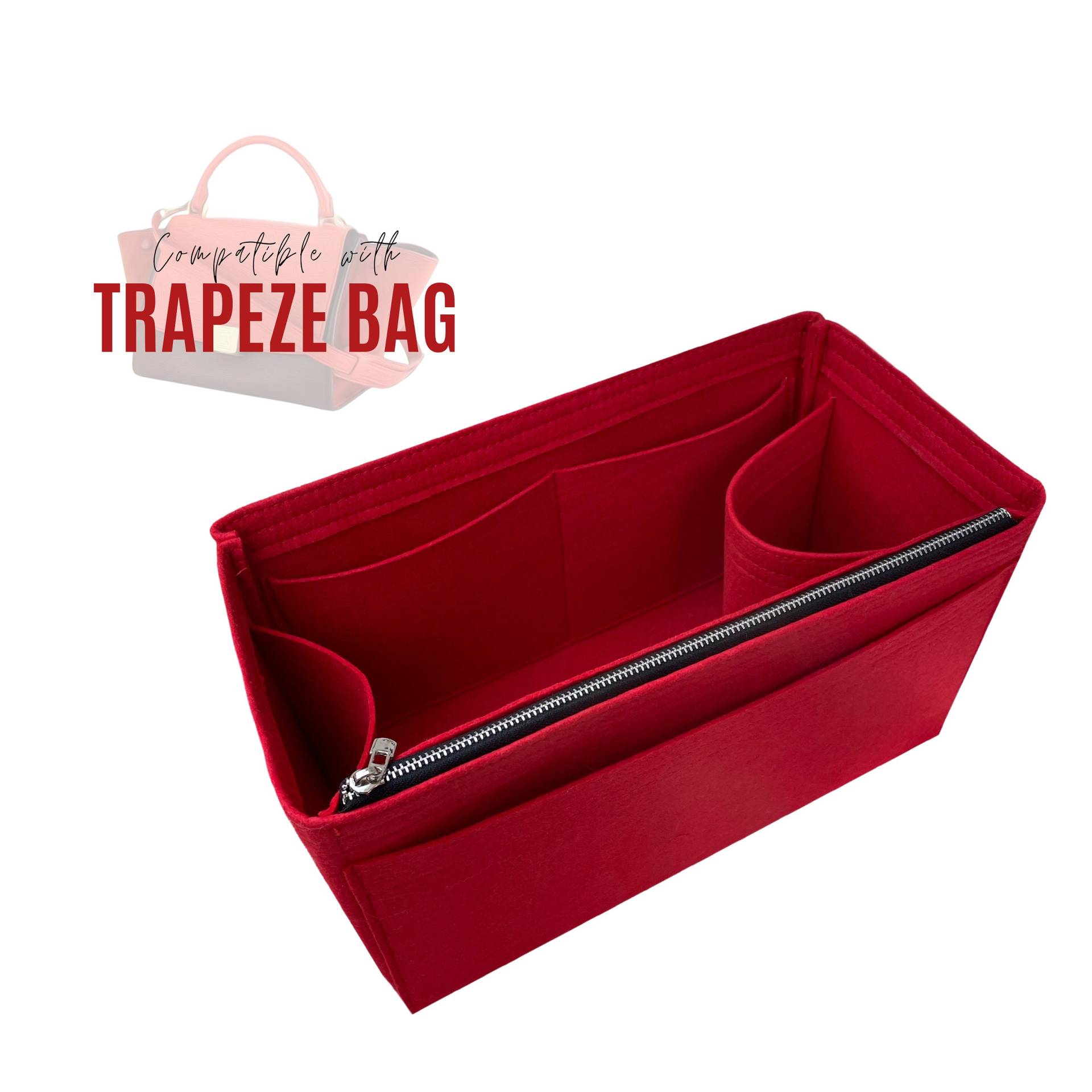 Trapez Tasche Organizer/Tascheneinsatz Anpassbare Handgefertigte Filzeinlage Taschenschutz Snug Robustes Futter Reißverschlusstasche von divitize