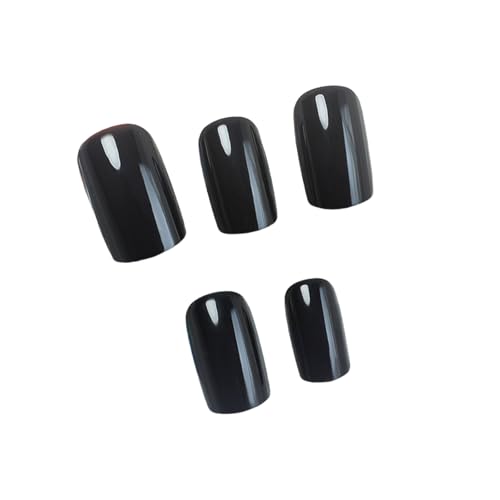 24 quadratische Nägel zum Aufdrücken, glänzende Designs, französische künstliche Nägel, Acryl, künstliche Nägel, zum Aufkleben auf Nägel, für Damen von divuukyi