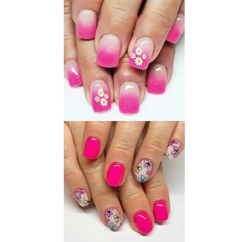 48 quadratische Nägel zum Aufdrücken, glänzende Designs, französische Kunstnägel, Acryl, künstliche Nägel, zum Aufkleben auf Nägel, für Damen von divuukyi