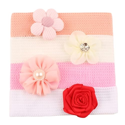 Baby-Stirnband mit Blumenmuster, bequem, dehnbar, 4 Stück Baby-Stirnband mit Blumenmuster, bequem, dehnbar, 4 Stück von divuukyi