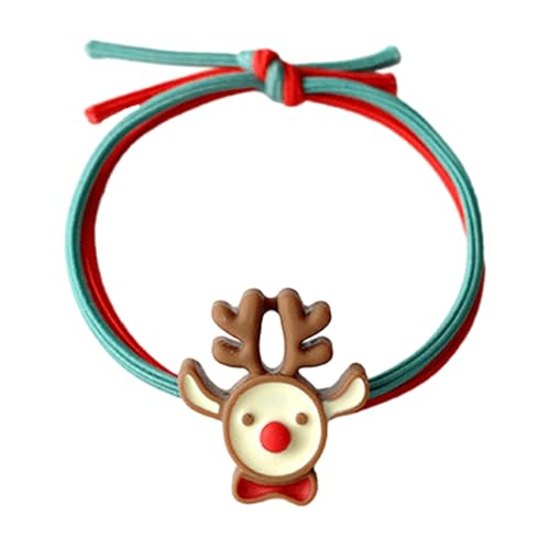 Elastische Haargummis für Mädchen, Cartoon-Haarbänder, elastisch, weiche Gummibänder, Weihnachts-Pferdeschwanz-Halter von divuukyi