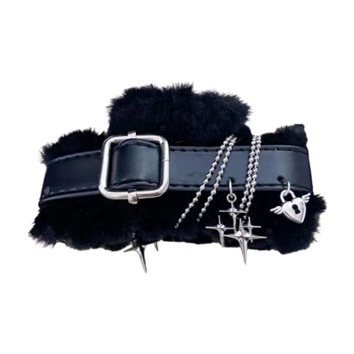Haarklammern für Damen, Plüsch-Haarspangen, Gothic-Leder, starker Halt, Haarspangen von divuukyi