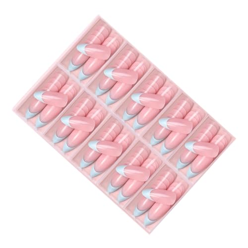 Künstliche Fingernägel, französische Spitze, zum Aufdrücken, volle Abdeckung, zum Aufkleben, modisch, künstliche Nägel, für Damen, 120 Stück von divuukyi