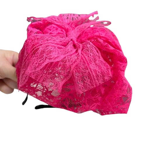 Modisches Spitzen-Stirnband, Fascinator, Kopfschmuck, verstellbare Kopfbedeckung, Party-Haar-Accessoire, Dekoration für Abendveranstaltungen von divuukyi