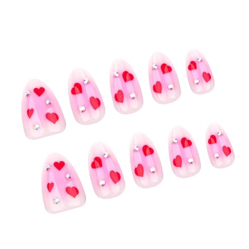 Nägel zum Aufdrücken, Mandelkleber, französische künstliche Nägel, Kunstnägel, Geschenke für Frauen und Mädchen, 24 Stück von divuukyi