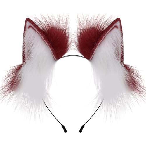divuukyi Handgefertigter Haarreif mit Tierohren, Anime-Haarband, Maskeraden, Kostüm, Kopfschmuck, Teenager, Mädchen, Cosplay, Verkleidung von divuukyi