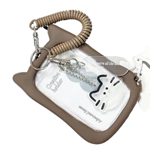divuukyi Lovely Card Covers Credit Card Case Protective Sleeve Photocard Holders Cats Ear Bus Card Protector Keychain Pendant, braun divuukyi Lovely Card Covers Credit Card Case Protective Sleeve Photocard Holders Cats Ear Bus Card Protector Keychain Pendant, braun von divuukyi