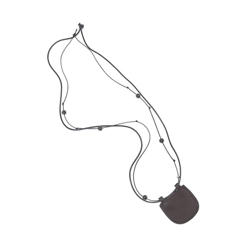 divuukyi Mond kleine Tasche Anhänger Halskette Kette Halskette verstellbare Halskette Lederstruktur geeignet für modische Frauen, 2.73x3.12in, Leder divuukyi Mond kleine Tasche Anhänger Halskette Kette Halskette verstellbare Halskette Lederstruktur geeignet für modische Frauen, 2.73x3.12in, Leder von divuukyi