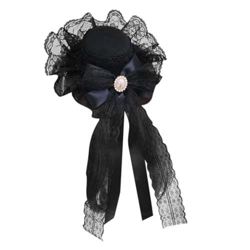 divuukyi Punk Schleier Hut mit Haarspange Spitze Schleife Haarspange Seitenclip für weibliche Halloween Party Kostüm Haarstyling Zubehör von divuukyi