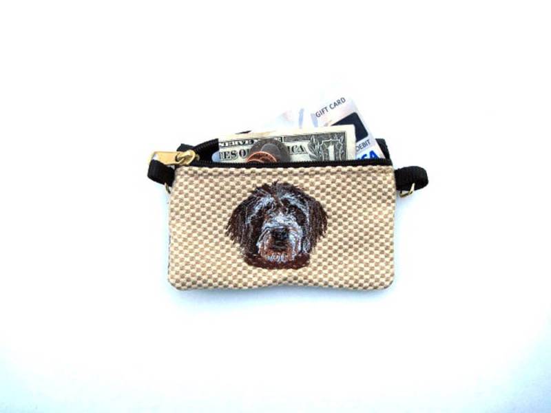 Braun Labradoodle Hund Geldbörse Mit Oder Ohne Riemen Armband von dixiebags