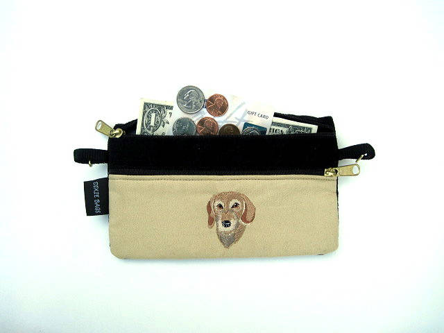 Draht Behaart Dackel 2 Fach Beutel von dixiebags