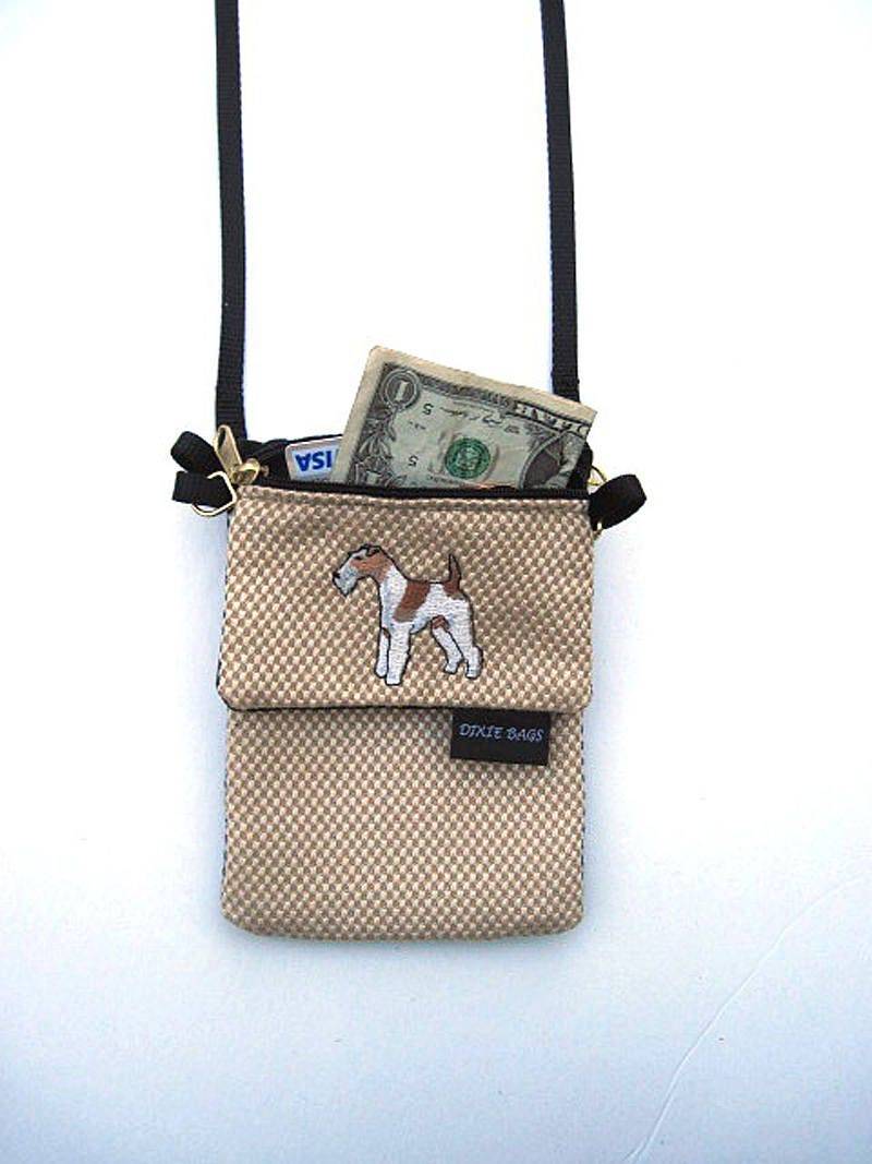 Draht Behaart Fox Terrier, Körper, Hund, Große Handytasche Mit Einer Geldbörse, 2 Stück Set von dixiebags