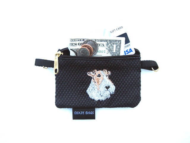 Fox Terrier, Draht Behaart Kopf, Geldbörse Mit Oder Ohne Riemen Armband von dixiebags