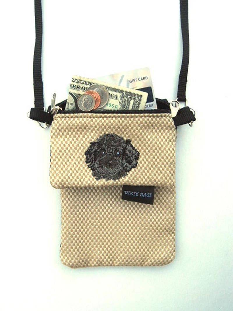 Schwarze Cockapoo Hund, Große Handytasche Mit Einer Geldbörse, 2 Stück Set von dixiebags