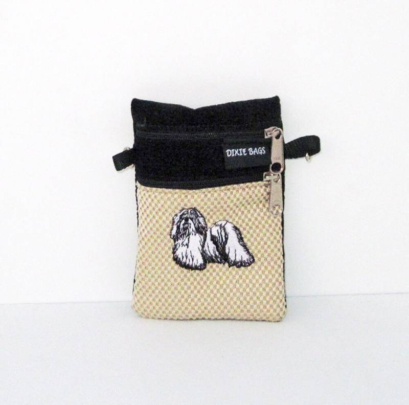 Shih Tzu, Schwarz Und Weiß Tzu Hund Kleine Handytasche von dixiebags