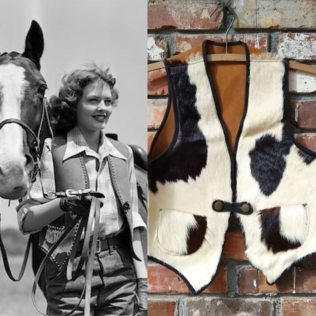 1930S 1940S Rodeo Queen Queenie Weste/Vintage 1930Er 30Er 1940Er 40Er Ponny Hair Cowgirl + Brauner Wildlederrücken von dixiefried