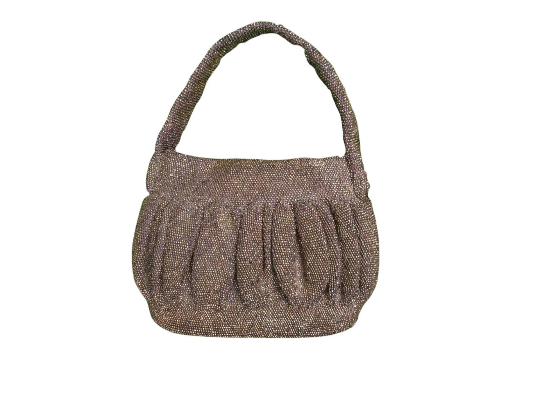 1940Er Bernice Bedazzling Perlentasche/Vintage 40S Kupfer Braun Karneval Glasperlen Geldbörse Handtasche von dixiefried