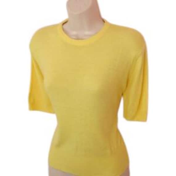 1940Er Jahre Lovely Lemon Pullover/Vintage 40Er Gelber Strickpullover + Breiter Bund von dixiefried