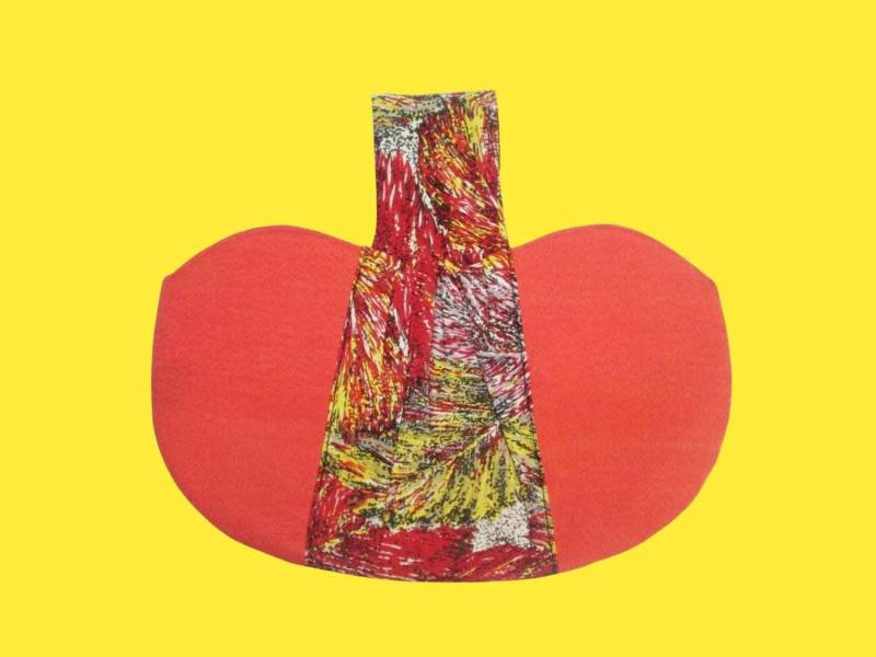 1940S Freche Peanut Geldbörse/Vintage 40S Große Mandarine Gewebte Handtasche + Abstrakter Blätterprint Viskose Griff Old Hollywood Film Noir von dixiefried