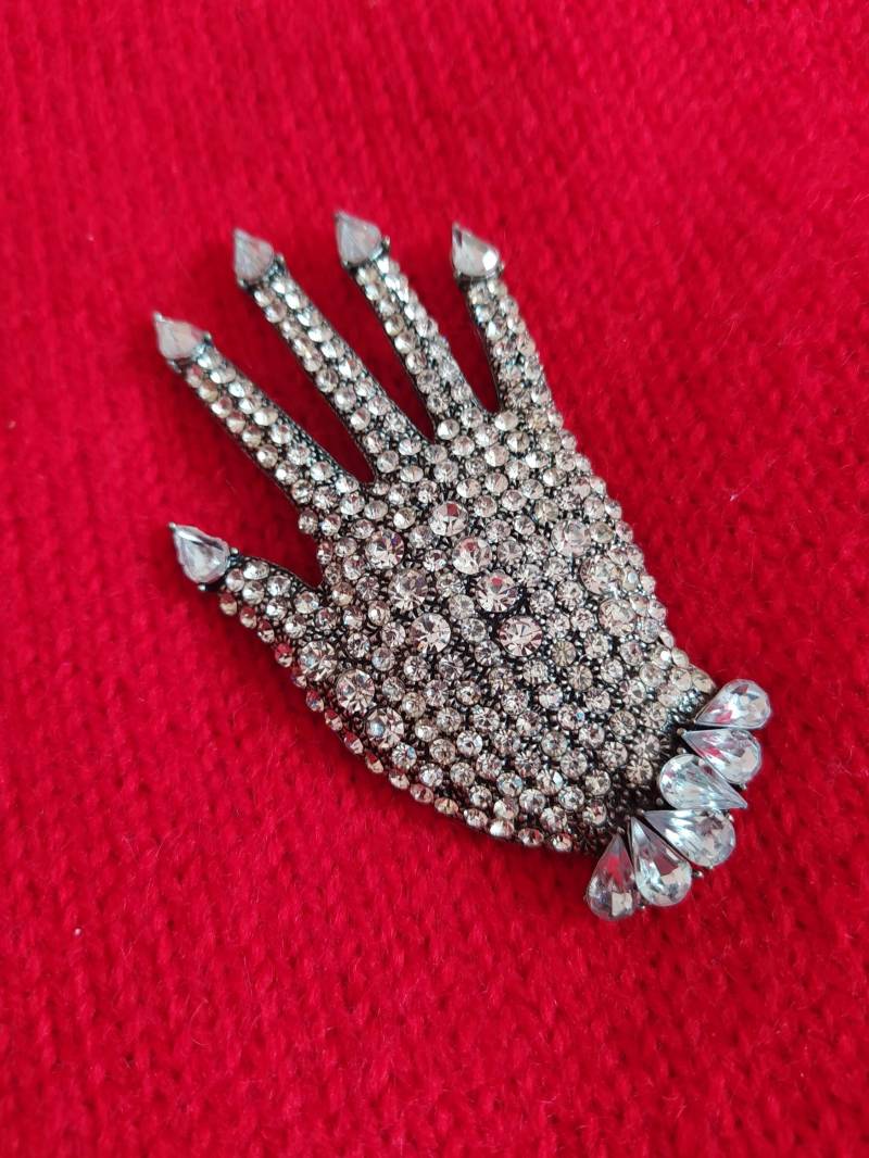 1950Er Jahre Hinreißende Strahlende Strass Brosche/Vintage 50Er Große Figur Anstecknadel von dixiefried