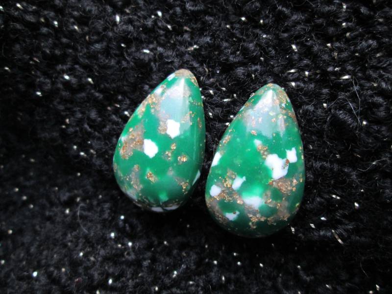 1950S Crazy Confetti Clips/Vintage 50S Lucite Grün + Gold Weiß Gefärbte Ohrhänger Atomic Mid Century Bad Girl von dixiefried