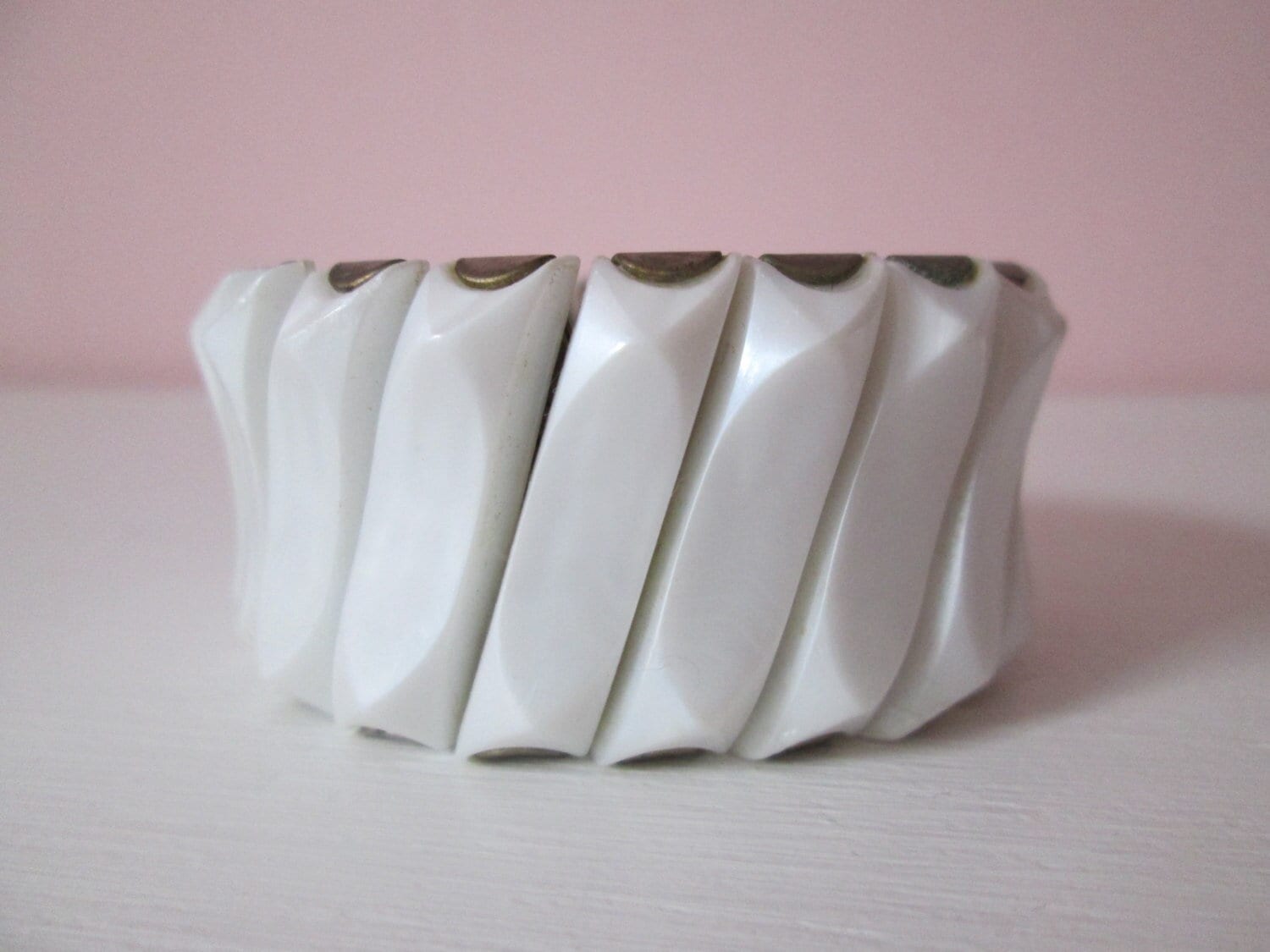 Fabelhaftes Vintage 1950Er 50Er Jahre Weiß Kunststoff Atomic Expander Armreif Armband von dixiefried