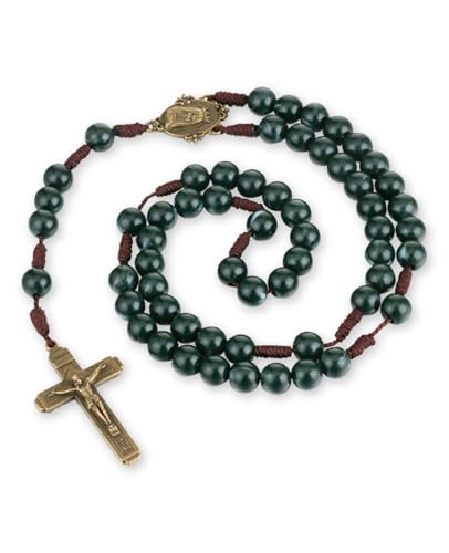 diyalo Rosenkranz-Halskette, handgefertigt, geflochten, 10 mm, Gebetskette, Kette "Our Lady", Medaille, Kreuzigung, Kreuz diyalo Rosenkranz-Halskette, handgefertigt, geflochten, 10 mm, Gebetskette, Kette "Our Lady", Medaille, Kreuzigung, Kreuz von diyalo