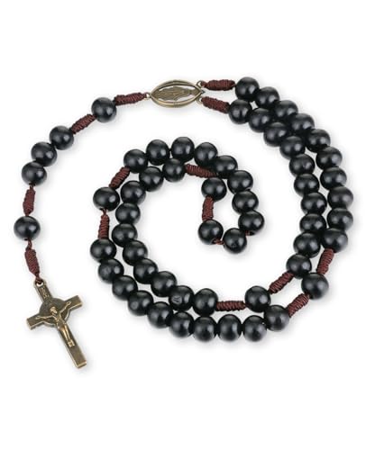diyalo Rosenkranz-Halskette, handgefertigt, geflochten, 10 mm, Gebetskette, Kette "Our Lady", Medaille, Kreuzigung, Kreuz diyalo Rosenkranz-Halskette, handgefertigt, geflochten, 10 mm, Gebetskette, Kette "Our Lady", Medaille, Kreuzigung, Kreuz von diyalo