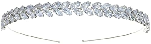 Hochzeit Kristall Stirnband Blatt Form Strass Braut Tiara Krone Glänzendes Haarband, Kristall von diyfixlcd