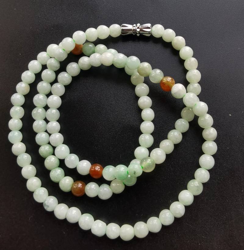 20 "Natürliche Jadeit Perlenkette 5 Mm Grüner Edelstein Anhänger von diygem