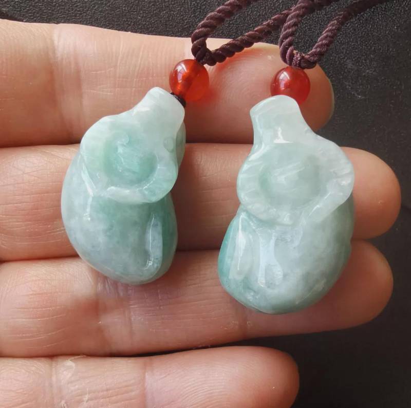 3D Jadeit Jade Ochse Anhänger Klasse A Rinder Amulett von diygem