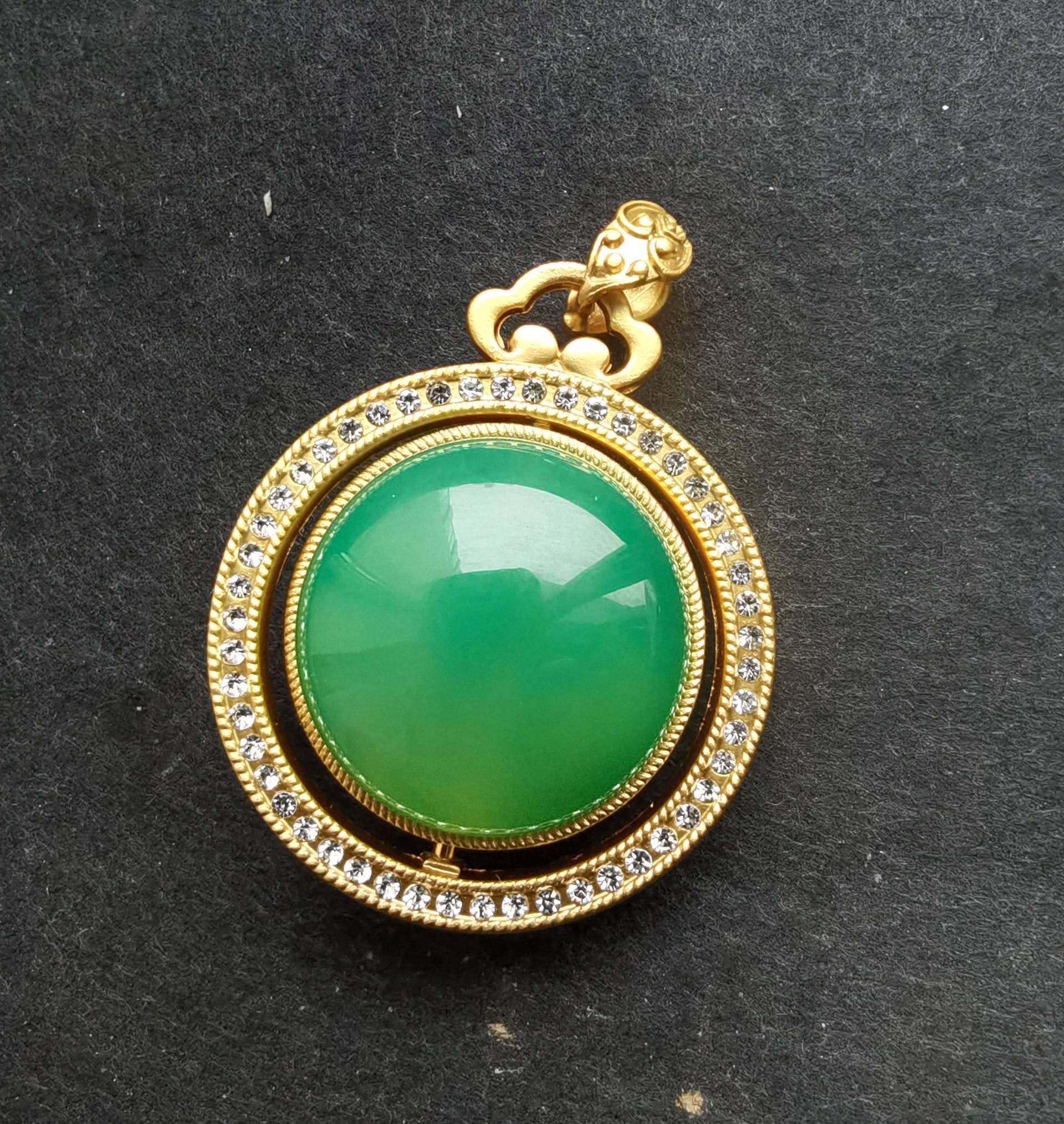 Buddha, Grüner Chalcedon Achat Stein Anhänger, Amulett Für Die Herstellung Von Handgemachten Halskette Schmuck von diygem