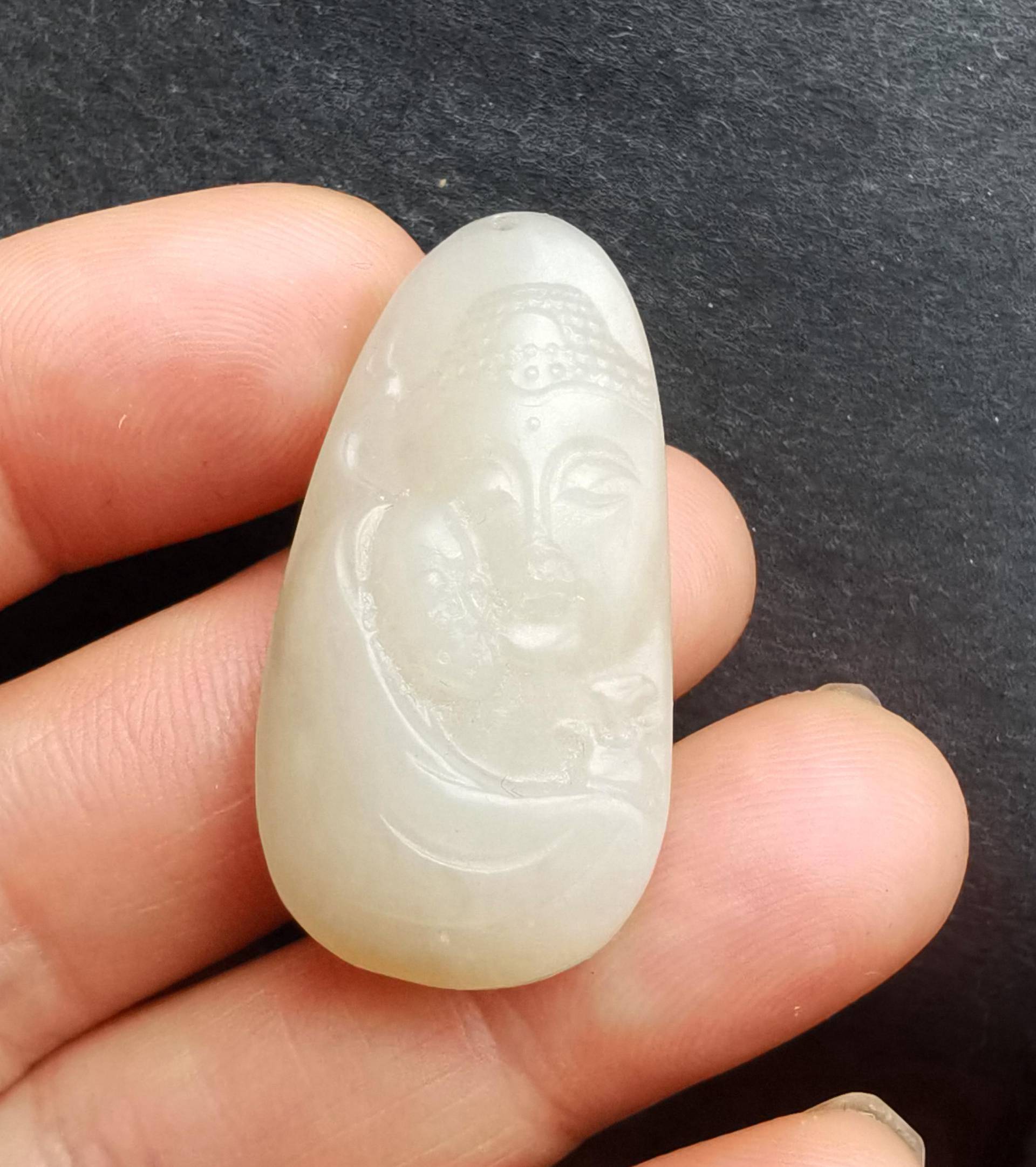 Buddha Schnitzen Natürlichen Jade Stein Anhänger, Amulett Für Die Herstellung Von Handgemachten Halskette Schmuck von diygem