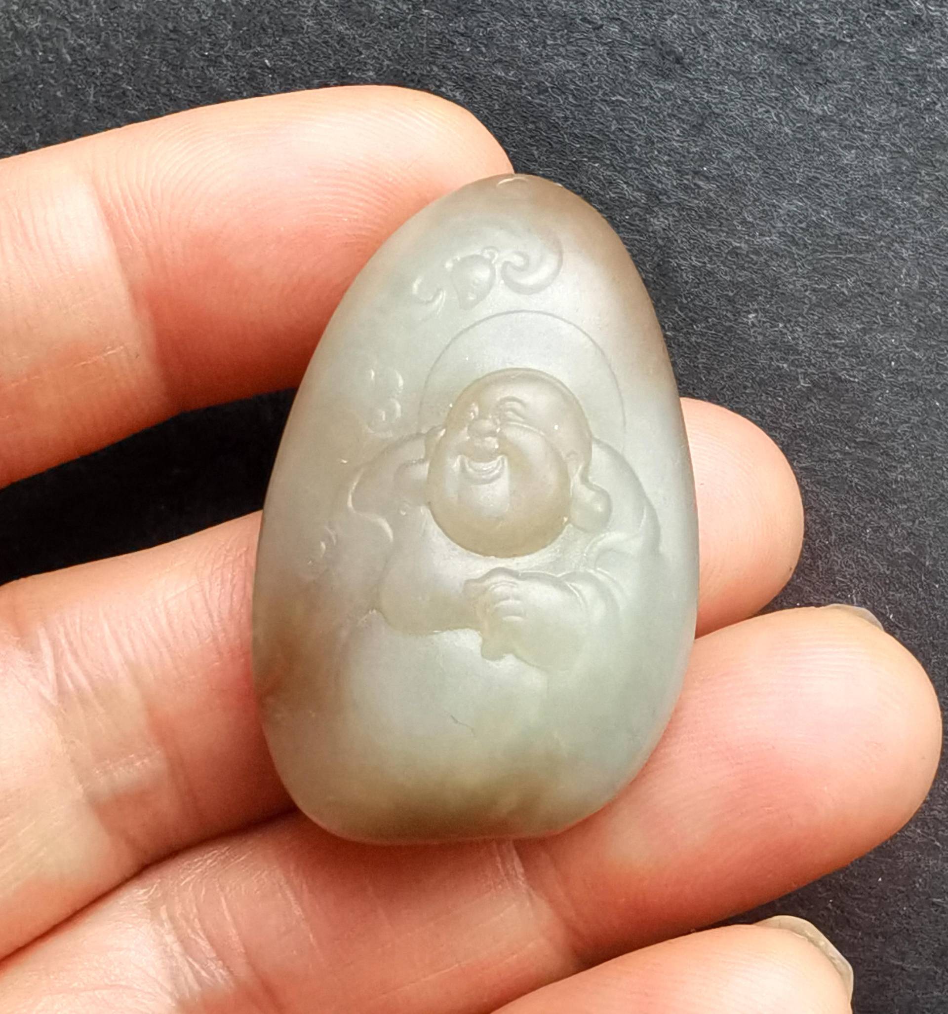 Buddha Schnitzen Natürlichen Jade Stein Anhänger, Amulett Für Die Herstellung Von Handgemachten Halskette Schmuck von diygem
