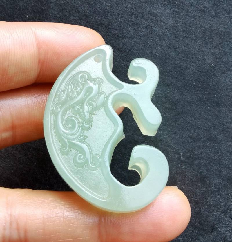 Drachen Schnitzen Natürlichen Grünen Jade Stein Anhänger, Charme Amulett Für Die Herstellung Handgemachte Halskette Schmuck Geschenk von diygem