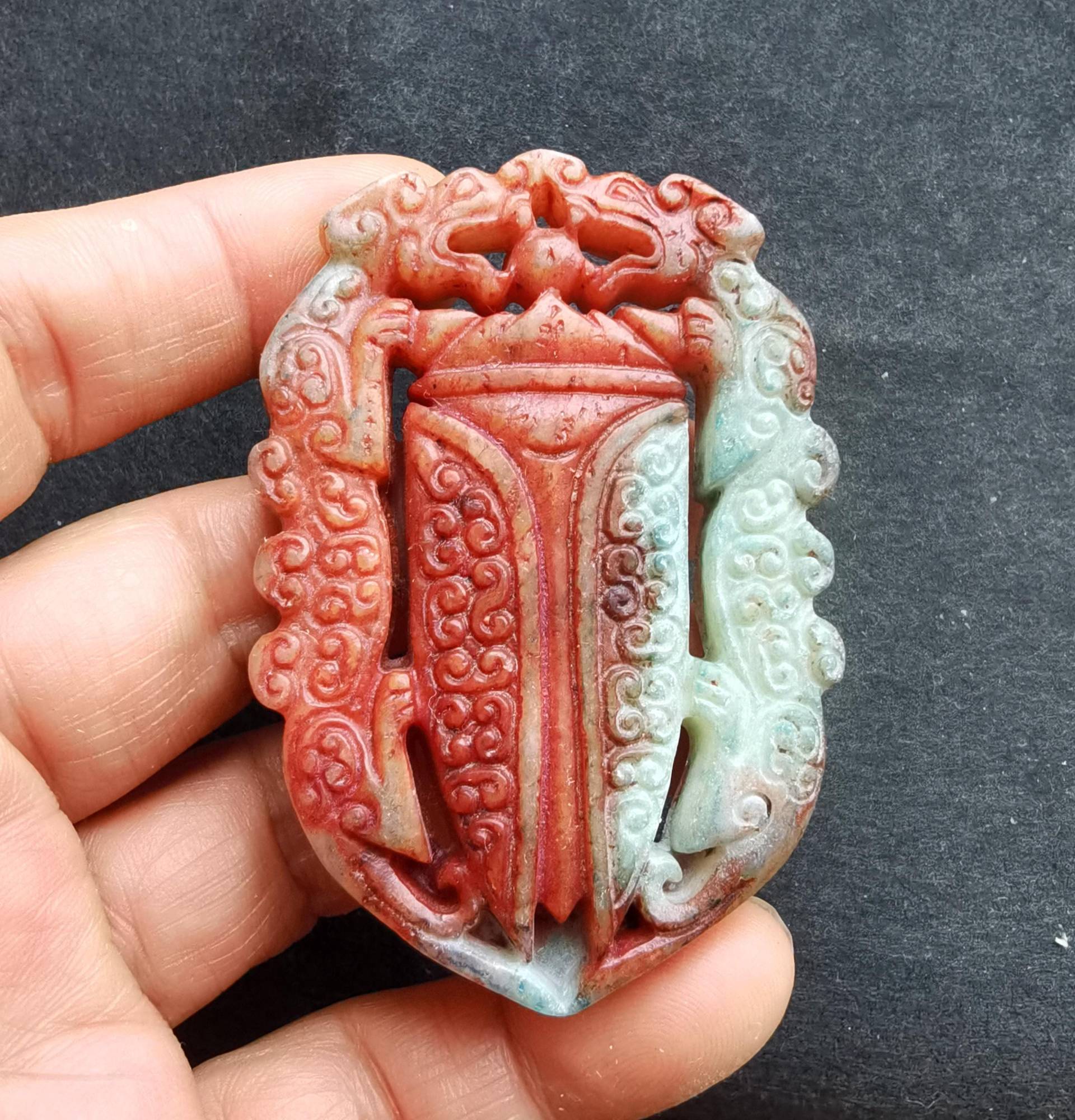 Drachen-Zikaden, Die Roten Rosa Jadestein Anhänger, Doppelseitige Jade, Charme Schnitzen Glück Amulett Für Herstellung Der Handgemachten Drachen-Zikaden, Die Roten Rosa Jadestein Anhänger, Doppelseitige Jade, Charme Schnitzen Glück Amulett Für Herstellung Der Handgemachten von diygem