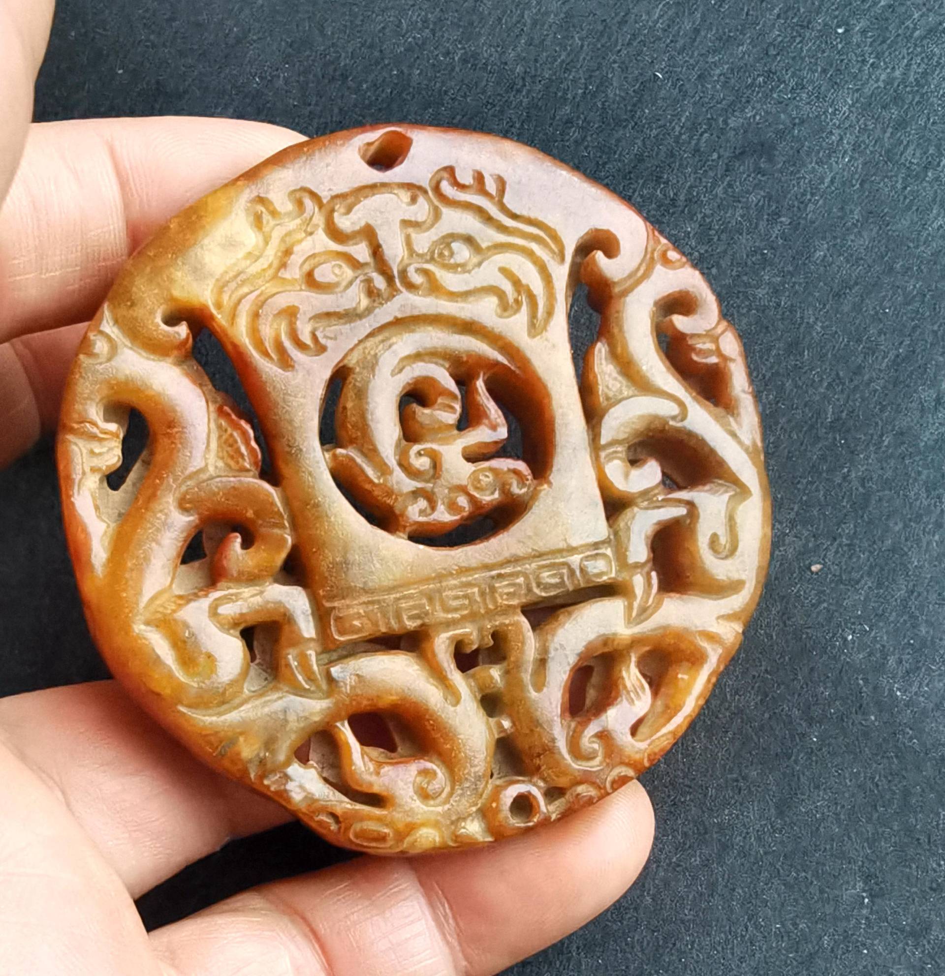 Dragon Phoenix Carving Gelb Jade Jaspis Stein Anhänger, Double Face Edelstein Perle, Gutes Glück Amulett Für Die Herstellung Von Handgemachten Dragon Phoenix Carving Gelb Jade Jaspis Stein Anhänger, Double Face Edelstein Perle, Gutes Glück Amulett Für Die Herstellung Von Handgemachten von diygem