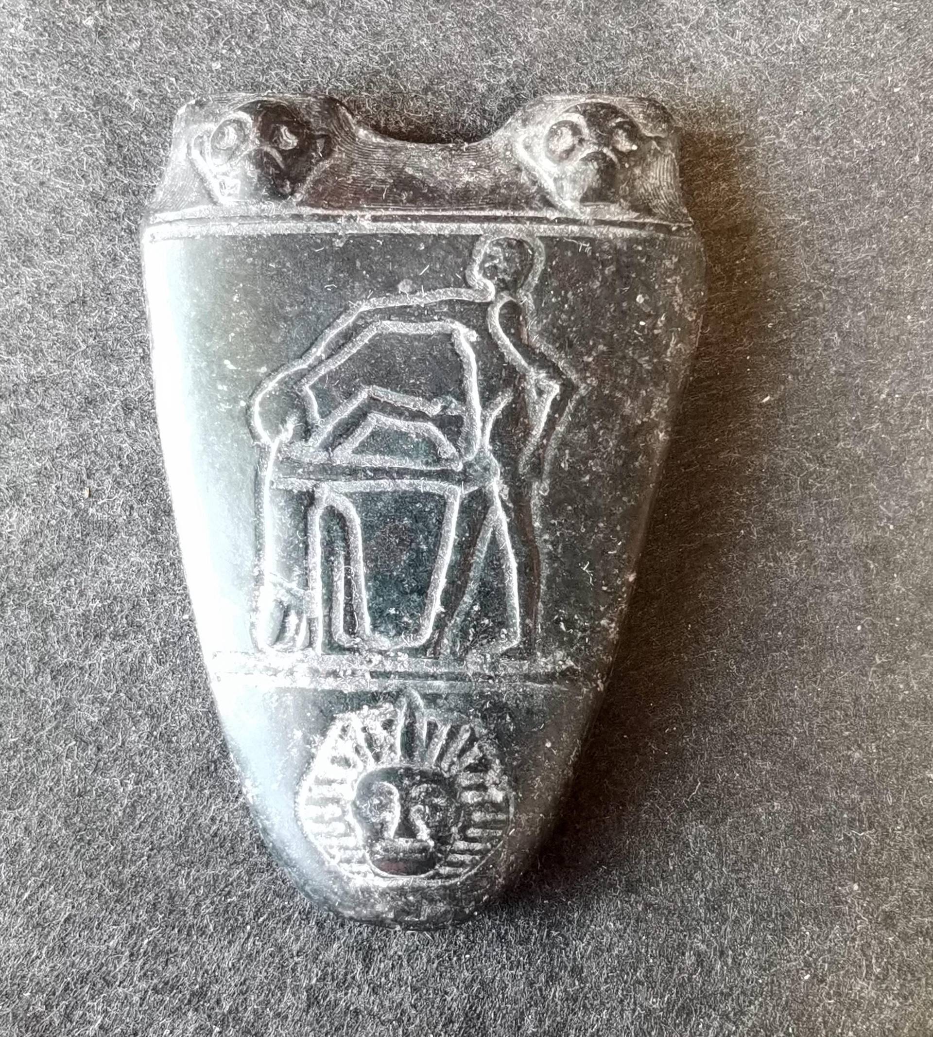 Dreieck Gott Schnitzen Schwarz Jade Stein Anhänger, Amulett Für Machen Hand Edelstein-Halskette Z.b von diygem