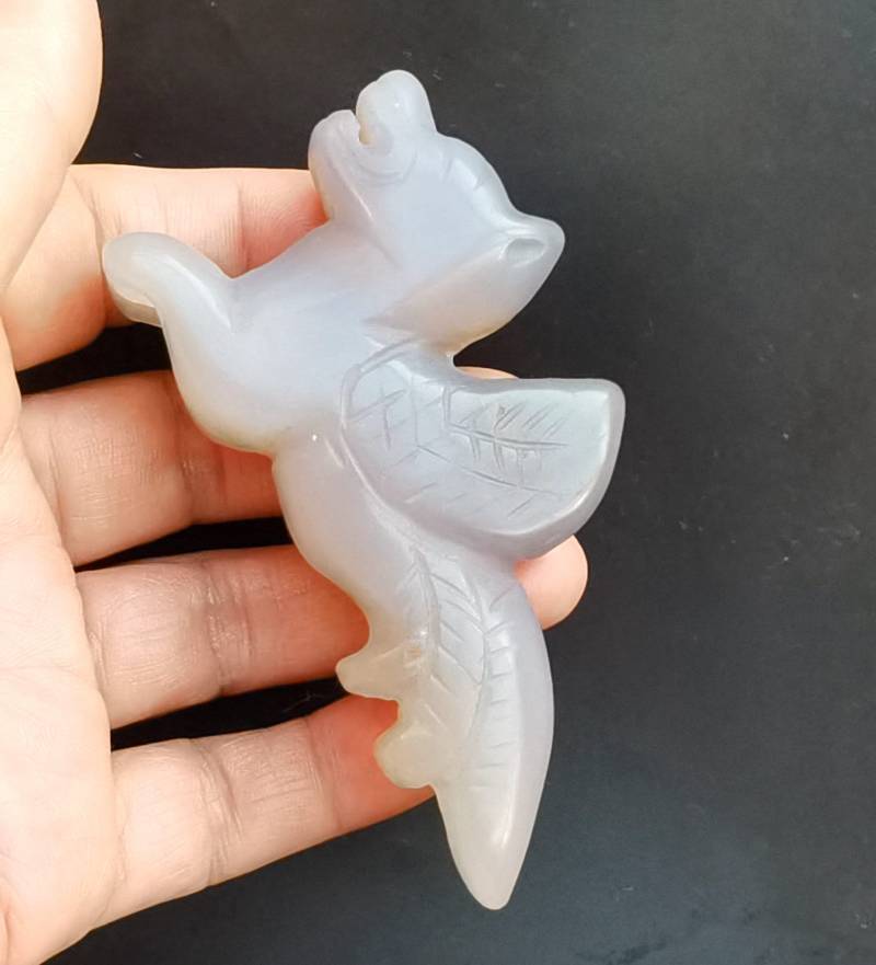 Geschnitzte Drachen Achat Anhänger Natürliche Edelstein Amulett Halskette von diygem