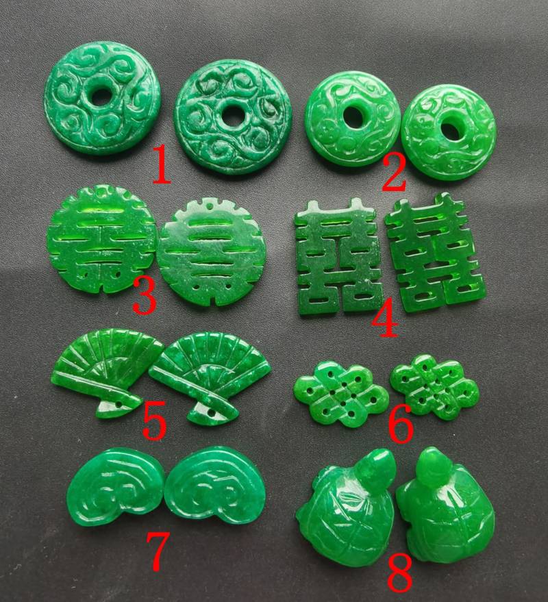 Geschnitzte Grüne Jade Stein Anhänger Beads Amulett Charms von diygem