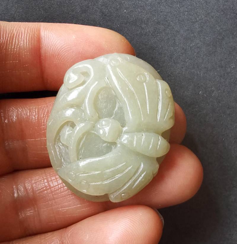 Geschnitzte Jade Schmetterling Anhänger Natürlicher Edelstein Amulett Talisman von diygem