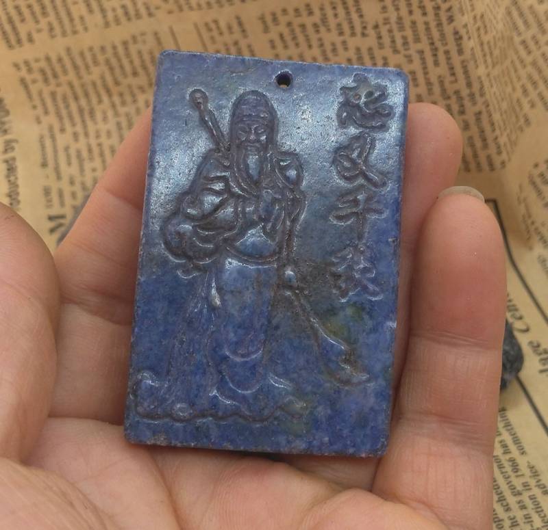 Geschnitzte Jade Stein Anhänger Armyman Amulett Halskette von diygem