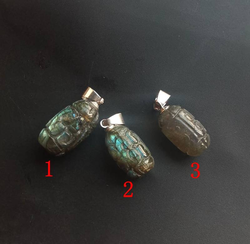 Geschnitzte Labradorit Blumen Anhänger Amulett Talisman Halskette Perle von diygem
